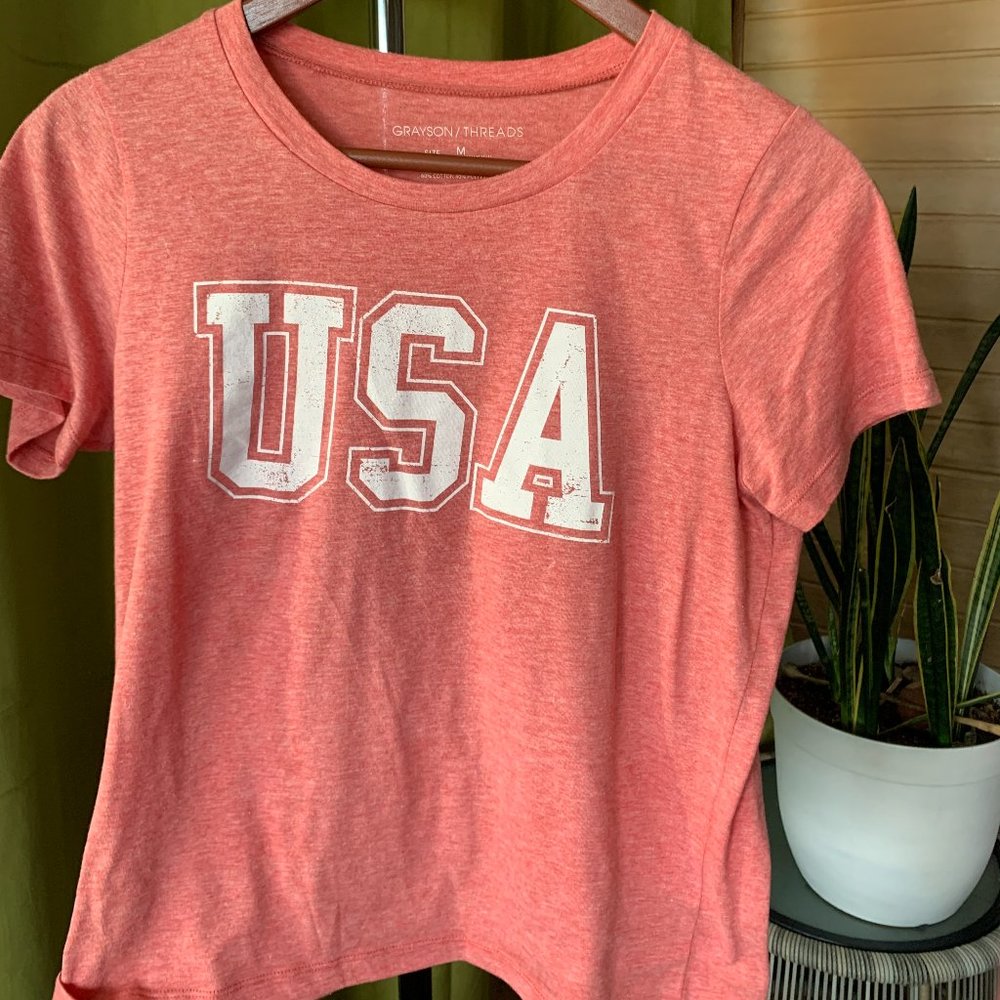 Pink USA t shirt.
